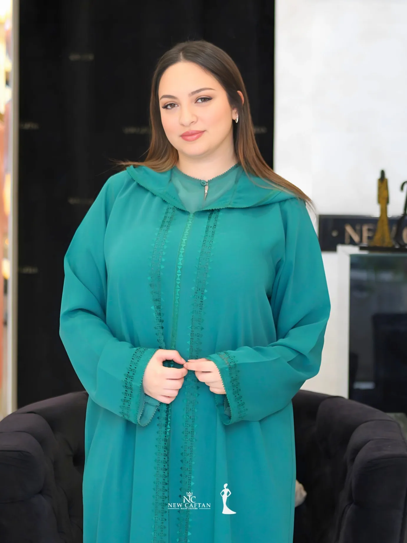 Jellaba Vert Émeraude Élégance Classique